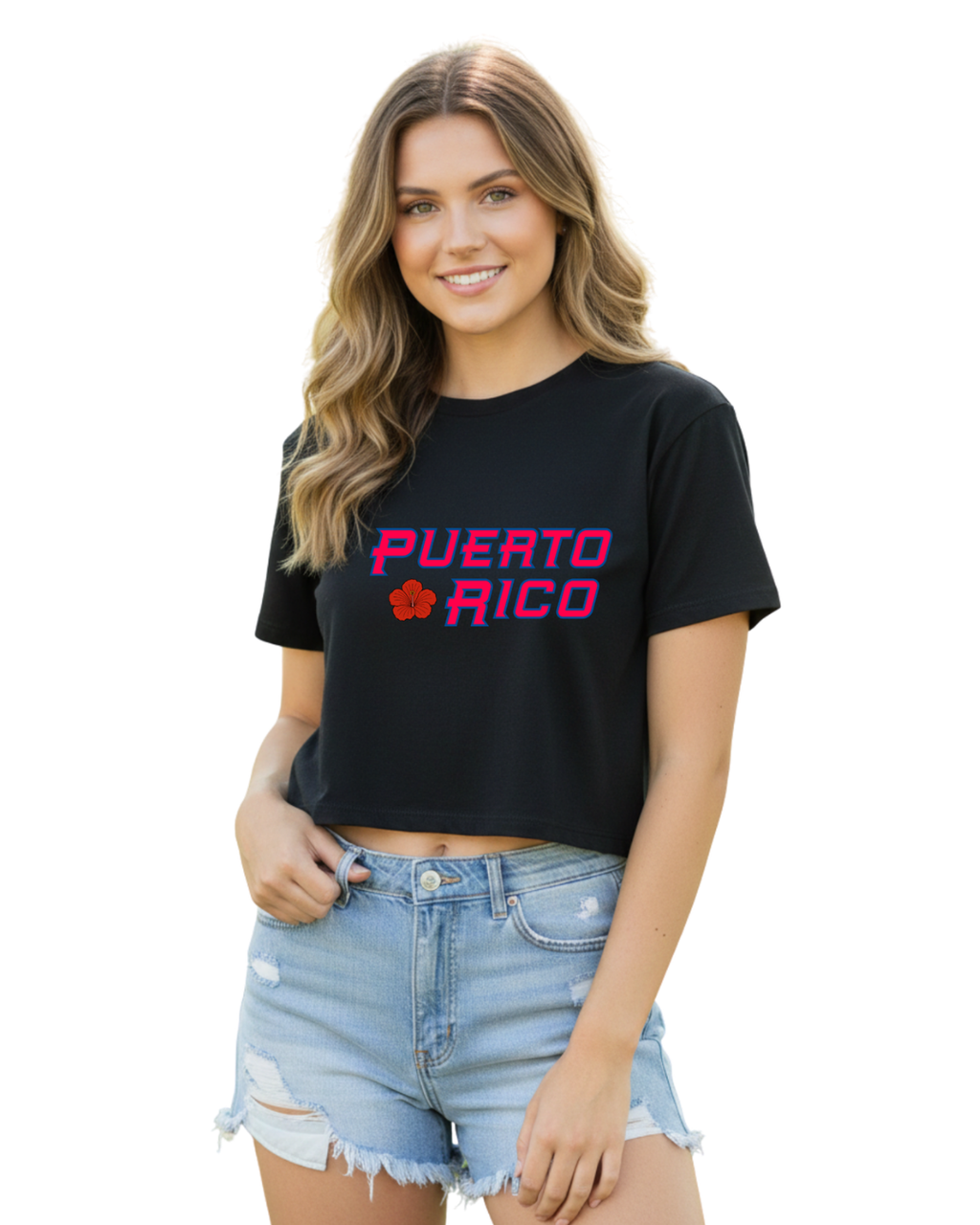 Crop Top Pal’ Clásico PR – Edición Letras Rojas