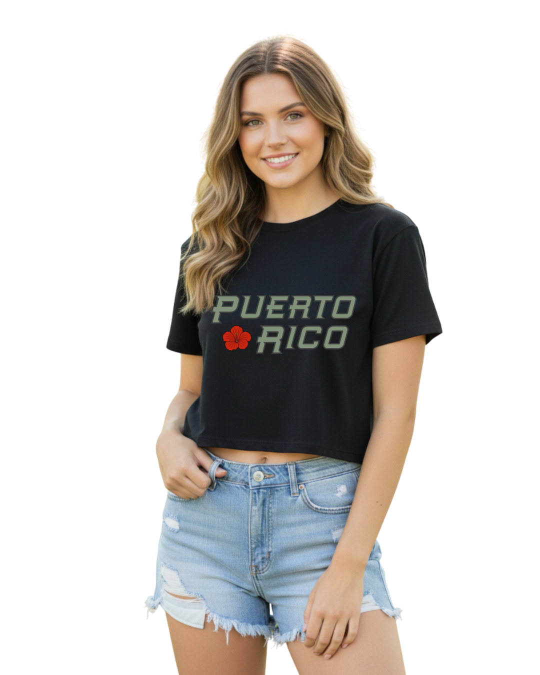 Crop Top Pal’ Clásico PR – Edición Letras Grises